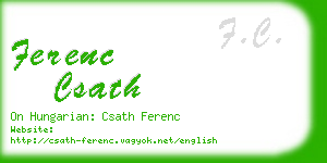 ferenc csath business card